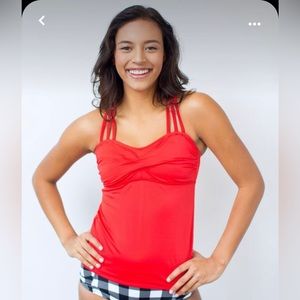 Lime Ricki cherry red triple strap tankini top 😍 🍒